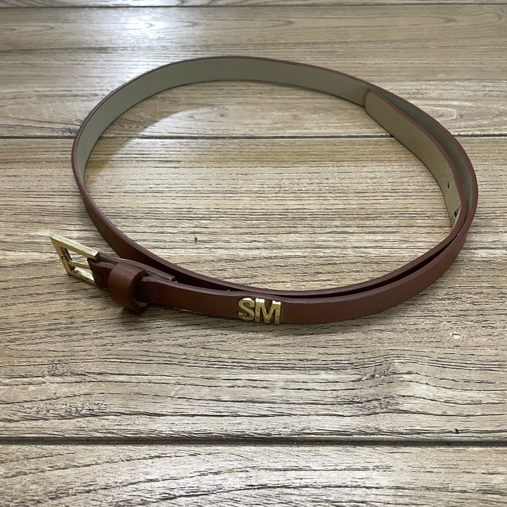 Steve Madden Brown Belt with Gold Accents
